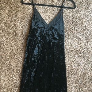Velvet black mini dress